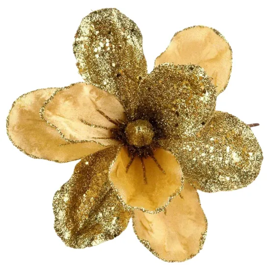New Year Decor Xmas Tree Decoration Flowers Glittered Christmas Magnolia Flowers
