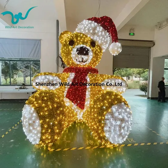 Giant 3D Motif Light Christmas Bear for Outdoor