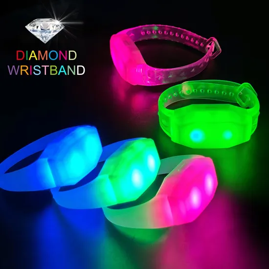 New Patent Product Diamond LED Bracelet DMX Control Light up Wristband Remote Controlled LED Bracelet for Concert Event Party