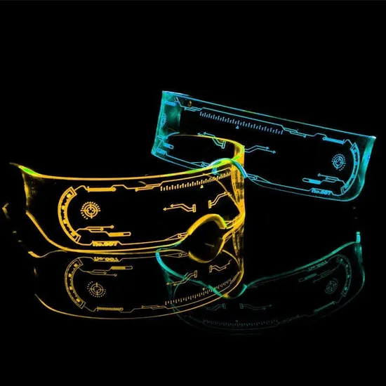 Cool LED Future Glasses Bundy Technology Cool Colorful Light Glasses Tiktok The Same Bar Atmosphere Prop Glasses