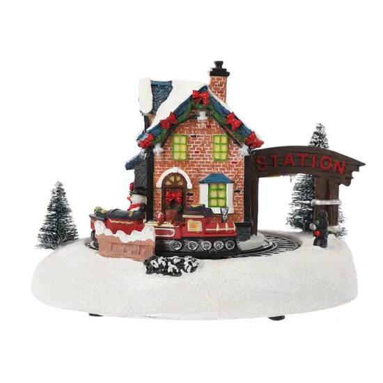 Christmas Decorations Colorful Light Music Snow House Christmas