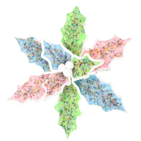 Wholesale New Design Cute Macaron Color Artificial Poinsettia Christmas Decoration