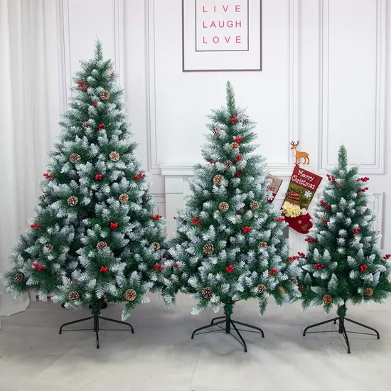 Wholesale Price Christmas Decoration Supplies 120cm Green Pine Cone PE Mixed PVC Automatic Tree