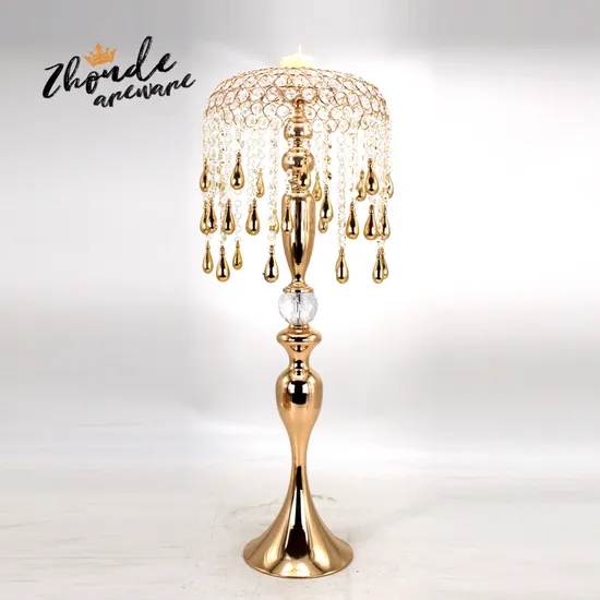 New Upscale Simple Style Wedding Centerpiece Tall Crystal Candle Holder