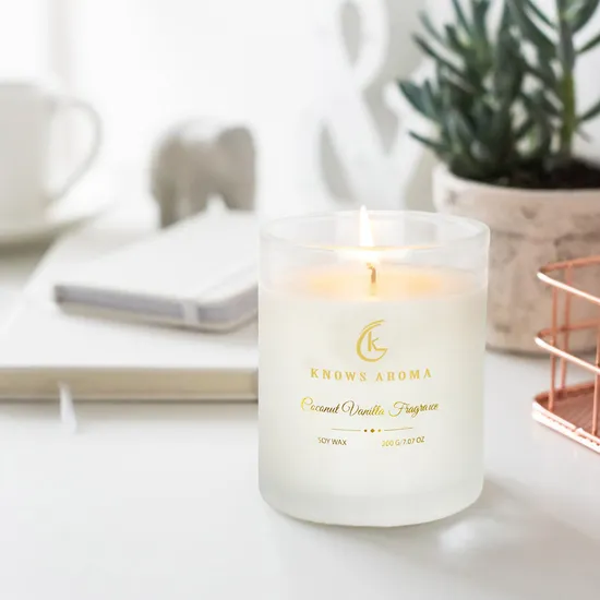 Wholesale Luxury Gift Box Scented Candle 7.07oz Glass with Different Color Print