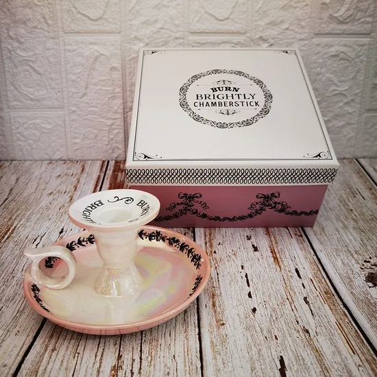 Factory Customized Unique High Quality Pear Glaze Ceramic Taper Candle Stick Holder for Home Decor