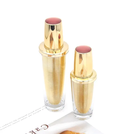 Gold Highlight Airless Lotion Mist Pump Spray Bottle for Luxury Packaging Cosmetic Glass Bottle