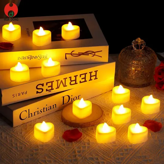 Wholesale LED Candles Battery Operated Candles Smokeless LED Candles Valentine′s Day Party Festival Decorative LED Candles with Rose Petal Decoration