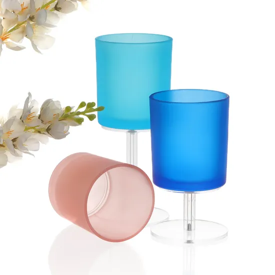 Custom Design 8oz Colorful Frosted Glass Candle Jars for Home Use