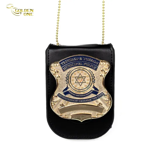 Custom Logo 3D Gold Plated Metal Police Military Public Officer Safety Badge