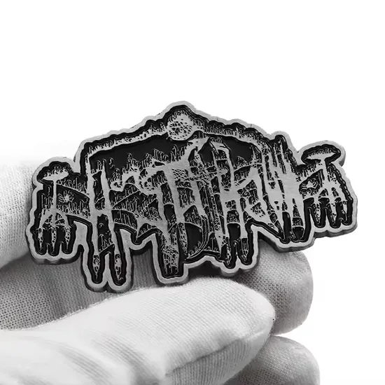 Wholesale Price Antique Silver Letter Enamel Pin Personalize Custom 2D Zinc Alloy Metal Badge