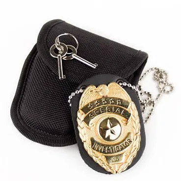 China Sedex BSCI Certified Factory Custom Logo Metal Crafts Awards Badge Leather Belt Chain Security School Military Police Lapel Pin Badges