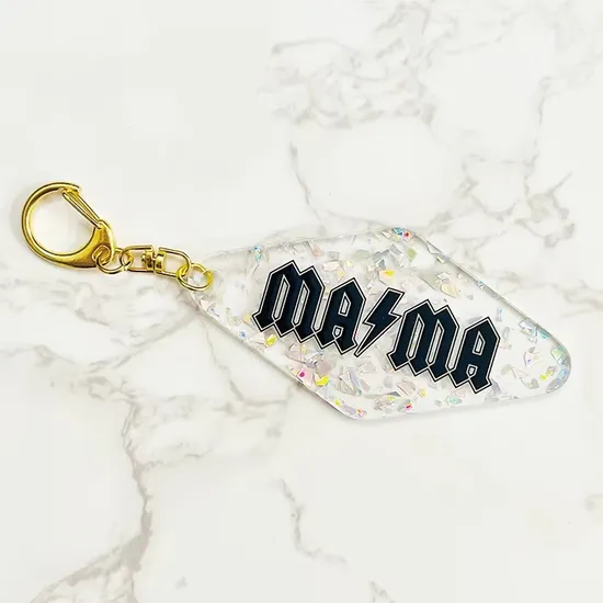 Wholesales Customized Motel Keychain Gold Ring UV Dtf Decal Dtf Keychains Transfers Car Keychain