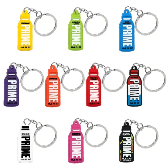 Custom Soft PVC Rubber with Keyring Beverages 2D/3D Logo Prime PVC Keychain