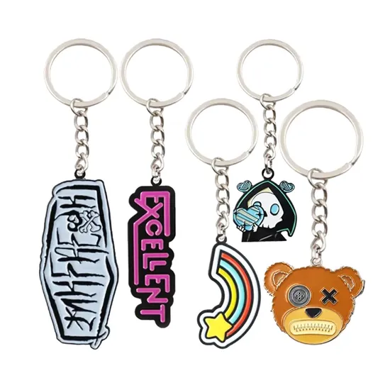 Custom 3D Soft Hard Enamel Metal Keychain Anime Cartoon Gift Key Chain