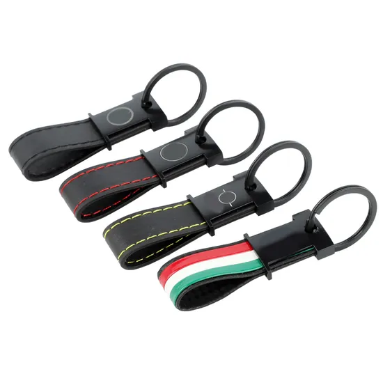 Fashion Anniversary Personalized Logo Promotion Gift Car Accessories Carabiner Leather Keychain for Men