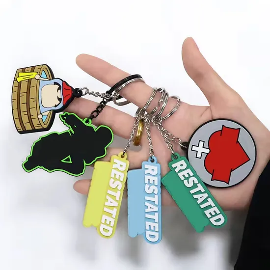 Custom Company Logo Soft PVC Keyring 3D Keychain Custom Logo Rubber PVC Keychain Custom Soft PVC Key Chain ABS Plastic Keychain