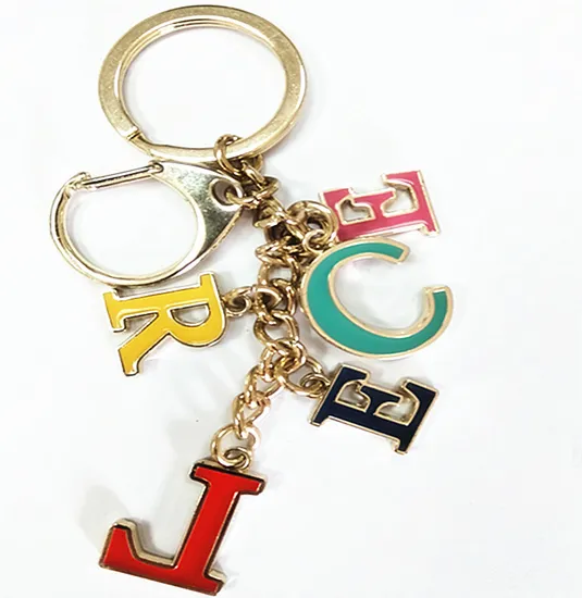 Custom Metal Letter Keychain Bag Charm Keyring