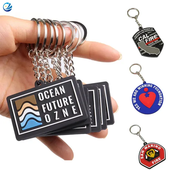 Wholesale Custom Logo 2D/ 3D Souvenir Silicon Key Ring Designer Car Decoration Accessories Soft Plastic PVC Rubber Keychain for Promotional Gifts