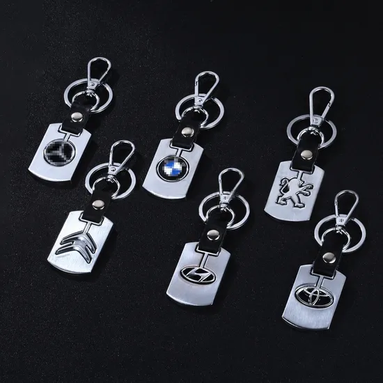 High Quality Square Metal Car Key Chain for Car Brand Logo