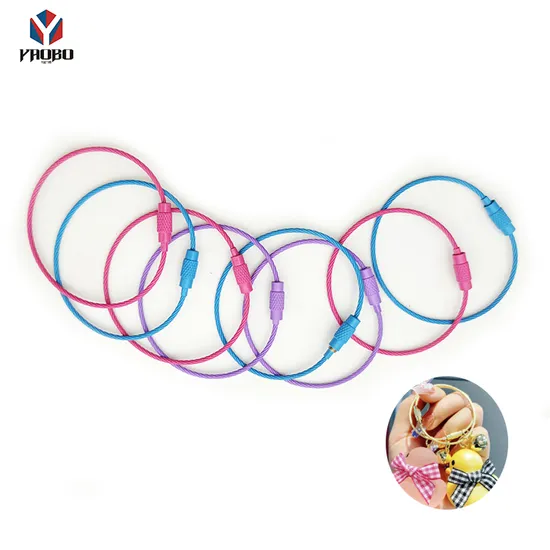 Durable Stainless Steel Keychain Lock Screw Cable Rings for Tags