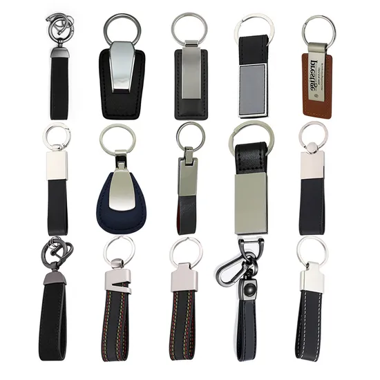Wholesale Promotional Advertising Gifts Personalized Car Brand Laser Logo Luxury Zinc Alloy Genuine Leather Keyring Imitation PU Blank Custom Leather Key Chain