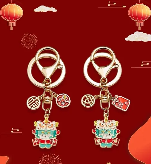 Custom Dragon Key Ring Keychain Metal Key Tag Gold Plated Soft Enamel Blank Zinc Alloy Brand Key Chain for Promotional Gift