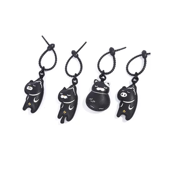 Minority Cool Black Animal Leather Bag Pendant PU Cute Keychain