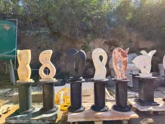 Custom Modern Square Large Garden Park Statues Natural Stone Hand Carved Outdoor Indoor Decoration Marble Abstract Art Sculptures