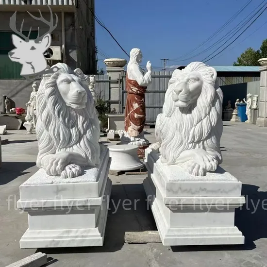 Marble Lion Statue Sculpture Marble Animal Sculpture Hand Carved Lion Sculpture Carving Beautifully Lion Outdoor Famous Animal Lion Statues