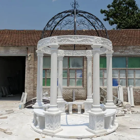 2024 New Pavilion Nature White, Marble Gazebo for Publick Yard