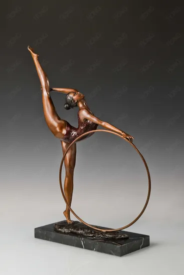 Home Decoration Bronze Colorful Ballet Dancer in Metal Sculpture