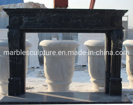 Indoor Use Natural Stone Marble Fireplace Unique Design (SYMF-356)