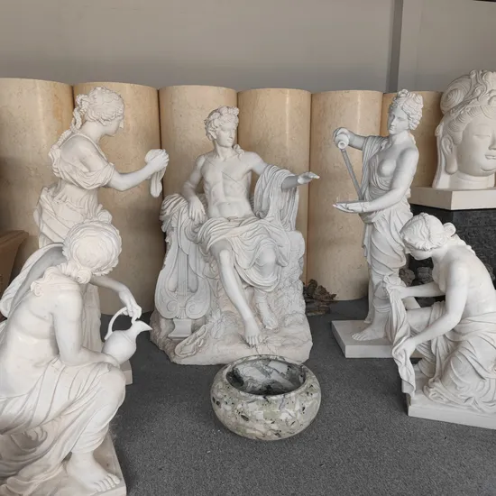 Classic Outdoor White Marble Garden Sculpture