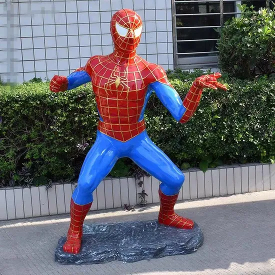 Hot Sale Movie Character Sculpture Fiberglass Spiderman Statue