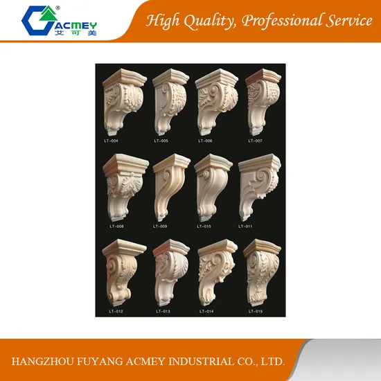 Solid Wood Corbel by Hand Carved for Interior Decoration
