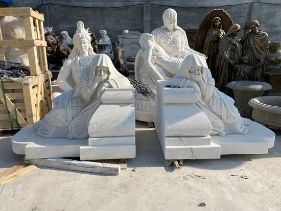 Symbolic Marble Virgin Mary Statue Religious Sculpture for Faithful Reflection