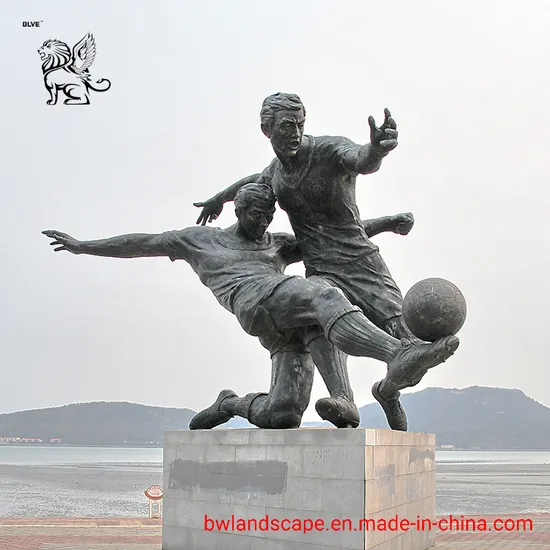 Bronze Sport Statues Metal Casting Bronze Man Playing Football Sculpture Bsd-19