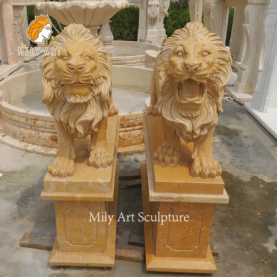 Life Size Marble Statue for Garden Marble Lion Sculpture for Outdoor