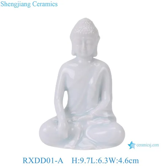Rxdd Series Green Glaze Ceramic Buddha Different Postures Religion Products