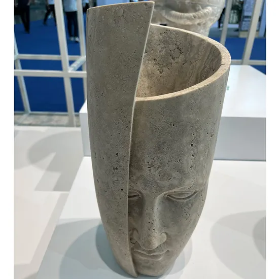Home Decor Garden Planter Natural Stone Marble Travertine Vase Flower Pot
