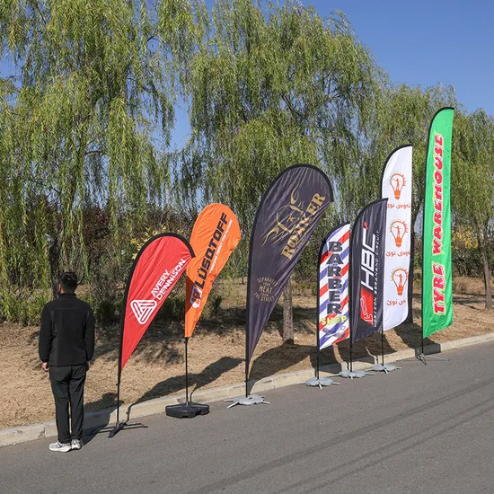 Customized Outdoor Teardrop Advertising Sail Banner Beach Feather Flag