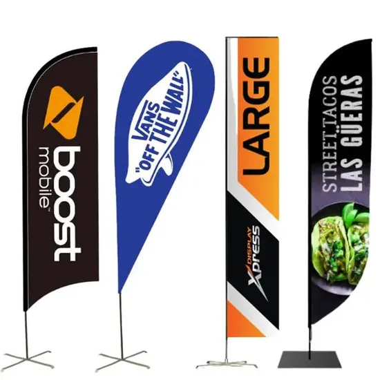 Custom Advertising Outdoor Flying Banner Teardrop Tear Drop Flags Beach Feather Flag