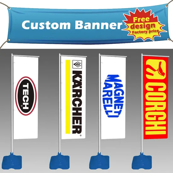 Wholesale Cheap High Quality Custom Advertising Vinyl PVC Flex Polyester Canvas Fabric Hanging Exhibition Display Decoration Digital Printing Flying Flag Banner