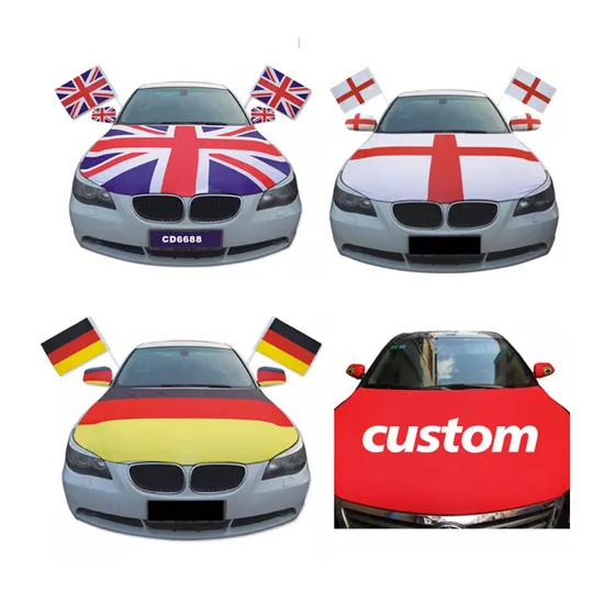 AI-MICH New Digital Printed National Hood Cover And Elastic Fabrics Can be Washed Car Flag