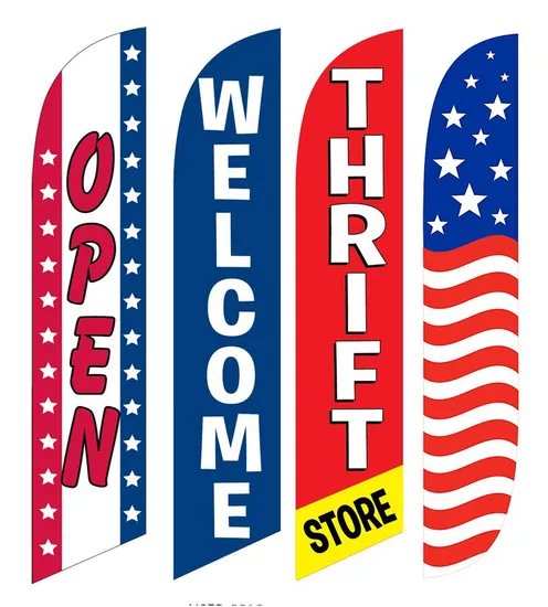 7FT 10FT 14FT Flying Banner Stand Custom Promotion Flex Beach Flag with Logo