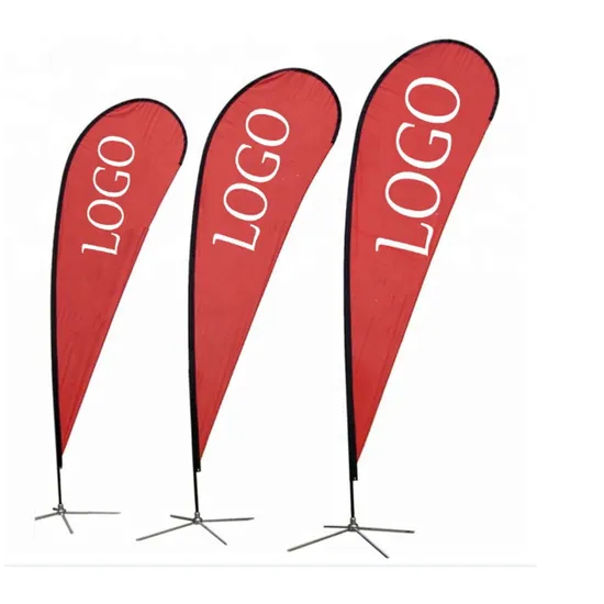 Cheap Promotion Usage Advertising Exhibition Event Custom Banners Outdoor Feather Flag Beach Flag