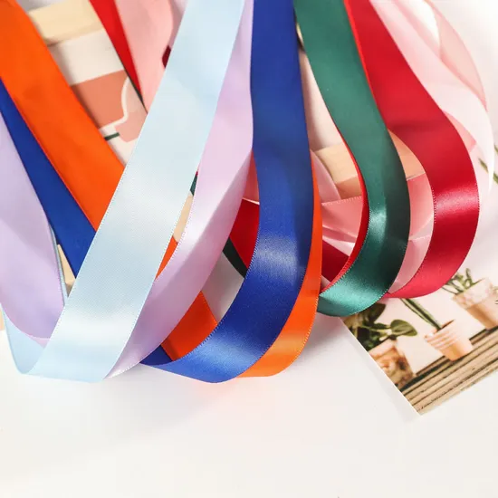 Gift Box Package Decoration Tape Polyester One-Side Weaving Ribbon