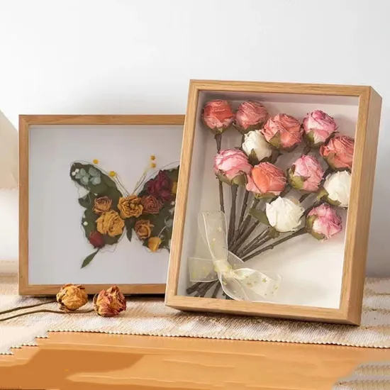 3D Deep Art Picture Frame Box Display Wood MDF Shadow Box Dried Flower Photo Frame A4 A3