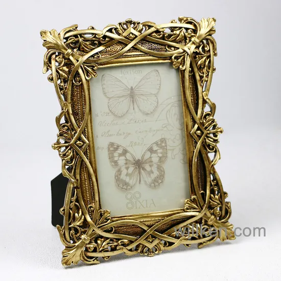Hot Sale New Style 4X6" Top Gold Antique Resin Photo Frame